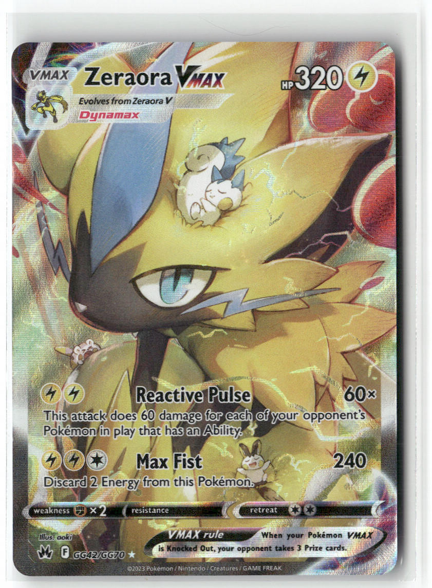 Zeraora VMAX GG42/GG70 – Crown Zenith Pokémon Card NM