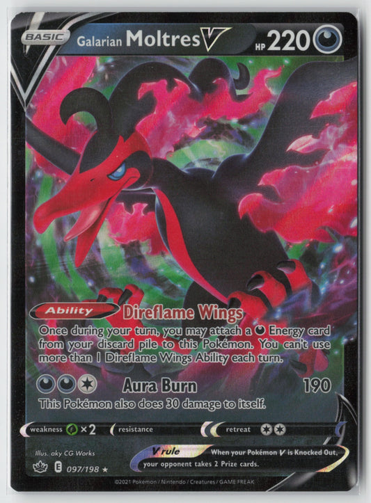 Galarian Moltres V 097/198 – SWSH06: Chilling Reign Pokémon Card NM