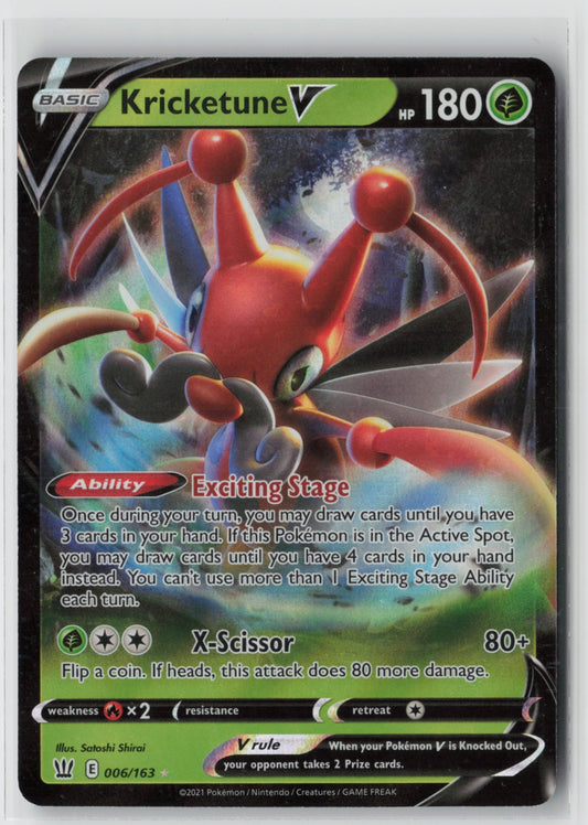Kricketune V 006/163 – SWSH05: Battle Styles Pokémon Card NM