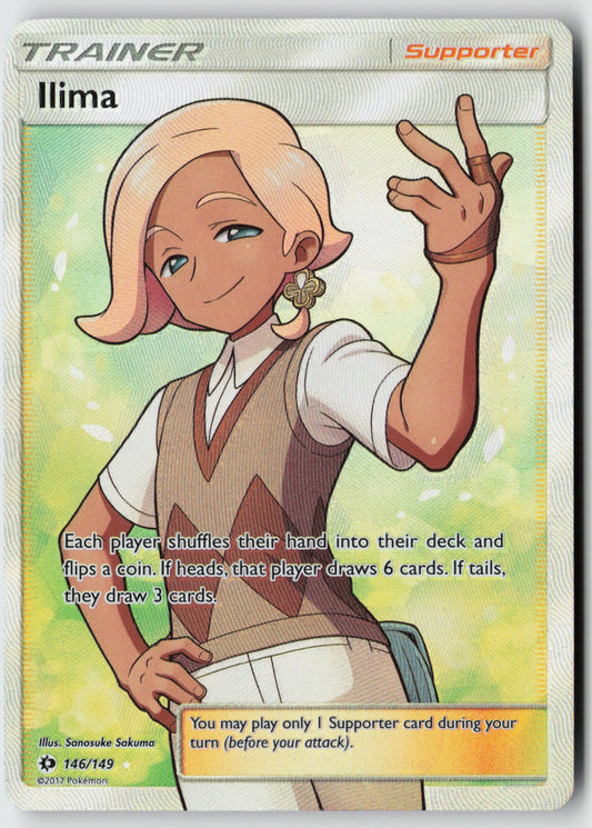 Ilima 146/149 – SM Base Set Pokémon Card NM