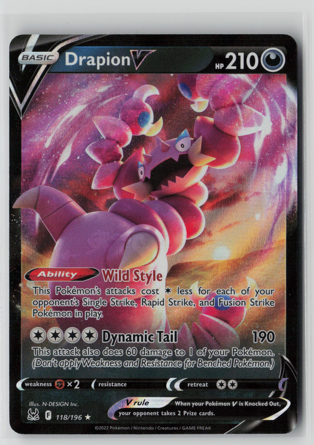 Drapion V 118/196 – Lost Origin Pokémon Card NM