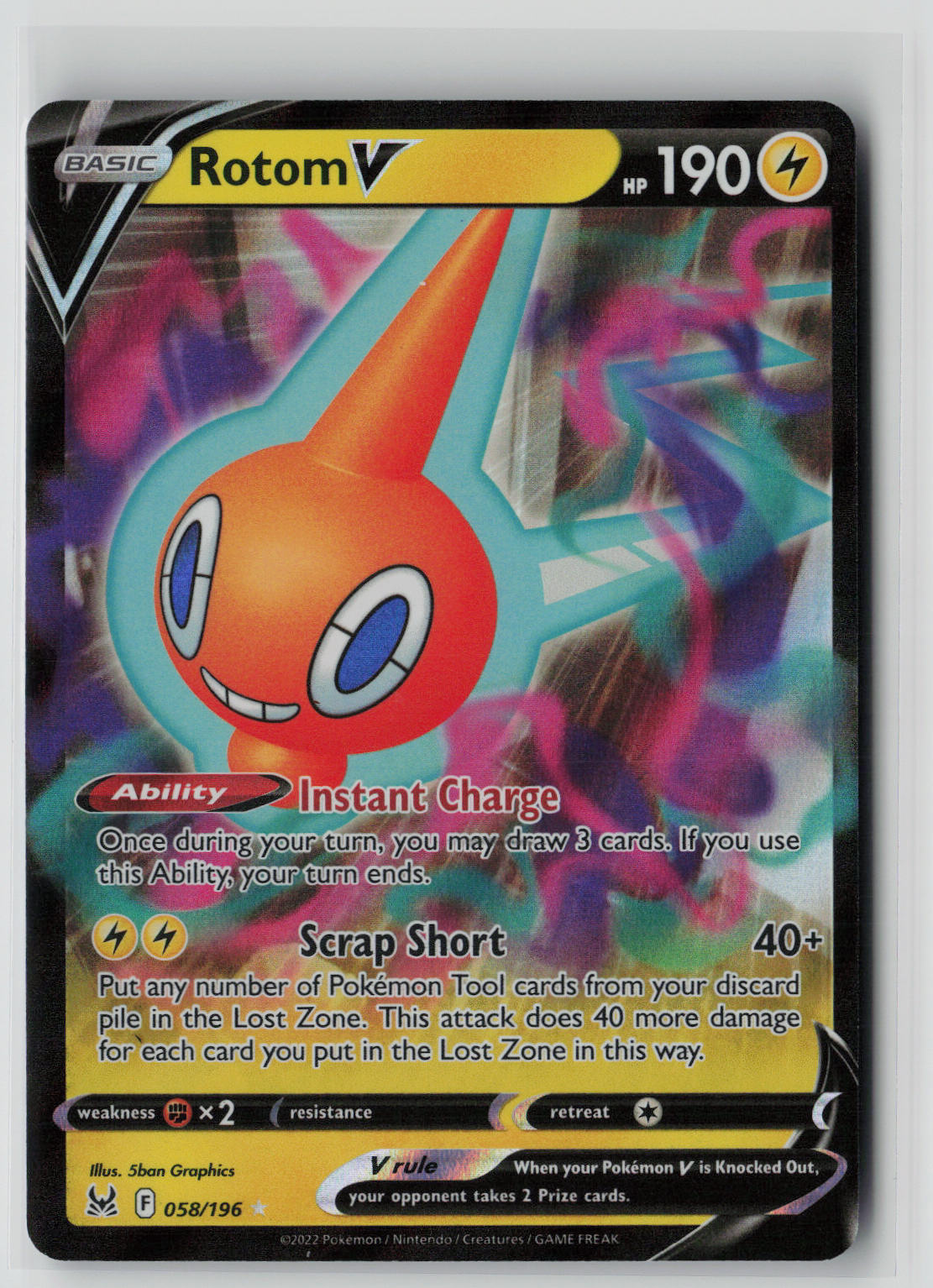 Rotom V 058/196 – Lost Origin Pokémon Card NM