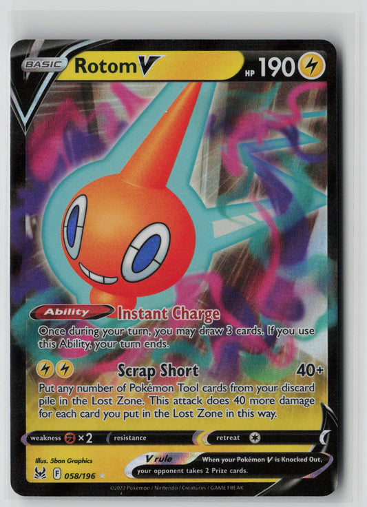 Rotom V 058/196 – Lost Origin Pokémon Card NM