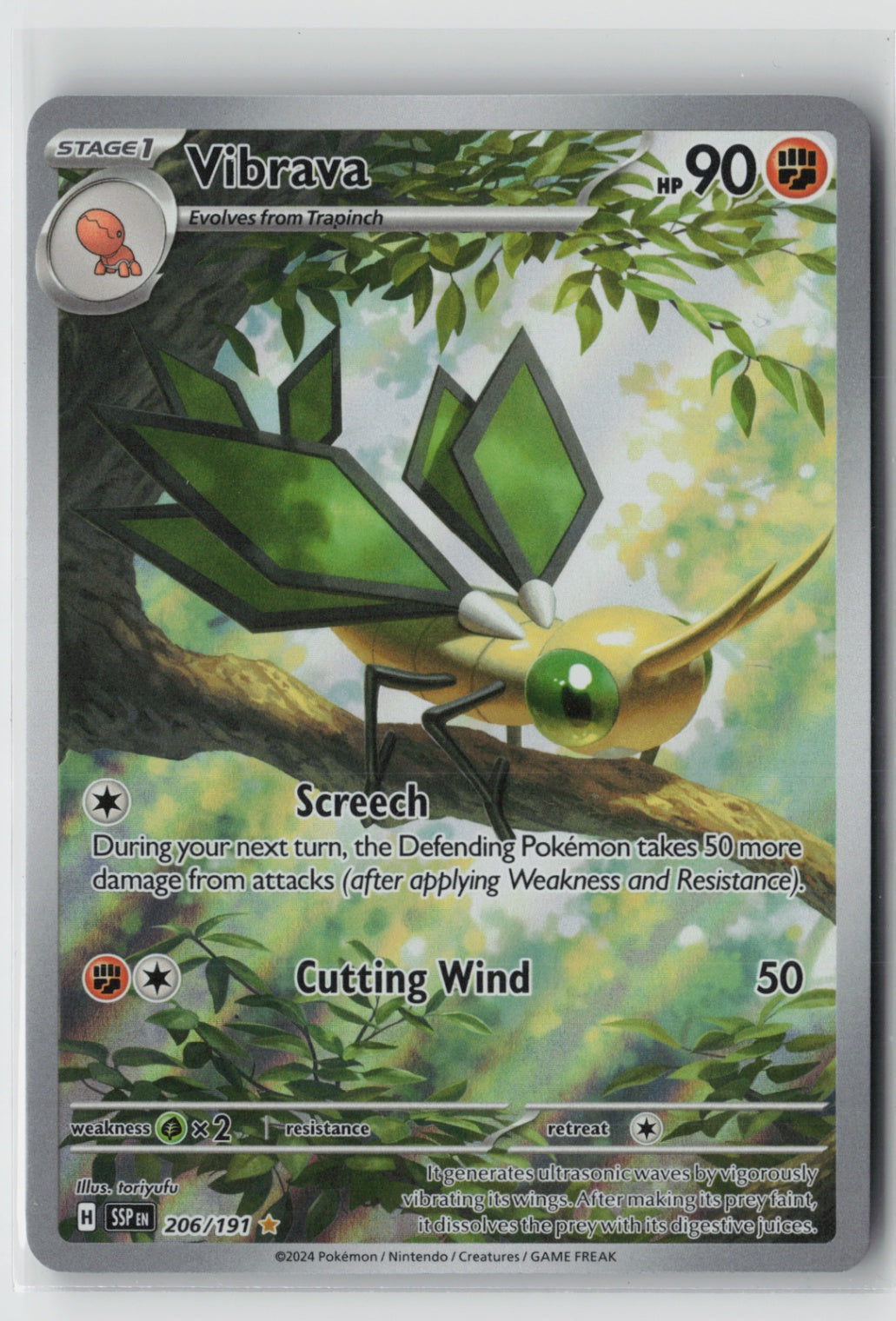 Vibrava 206/191 – SV08: Surging Sparks Pokémon Card NM