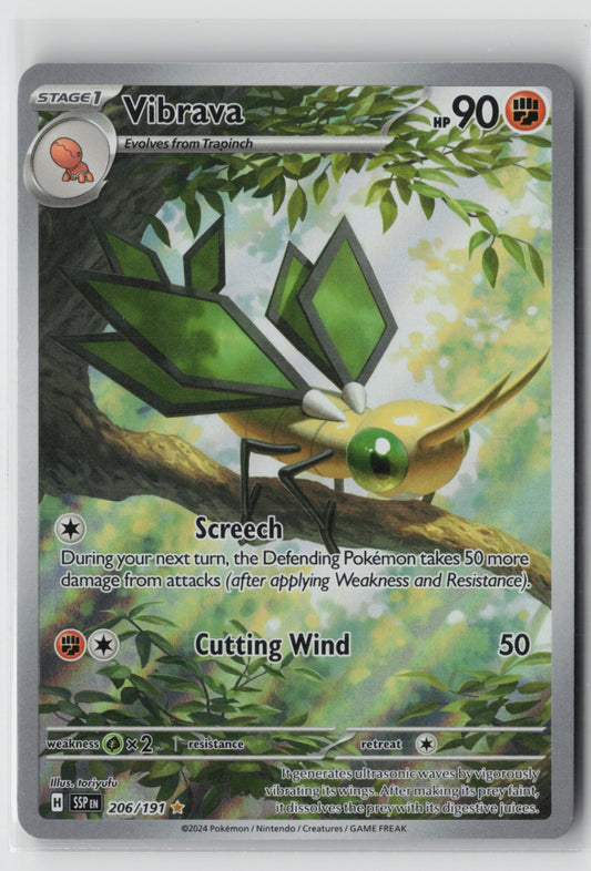 Vibrava 206/191 – SV08: Surging Sparks Pokémon Card NM