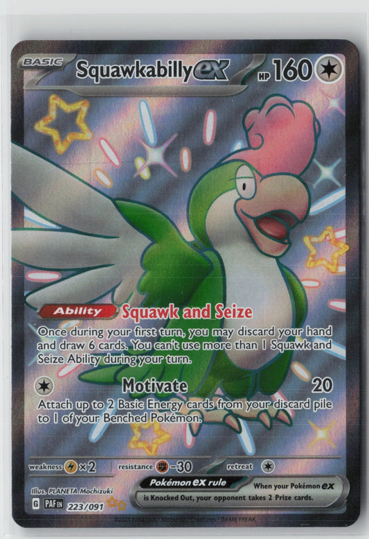 Squawkabilly ex - 223/091 – SV: Paldean Fates Pokémon Card NM