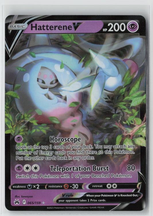 Hatterene V 065/159 – Crown Zenith Pokémon Card NM