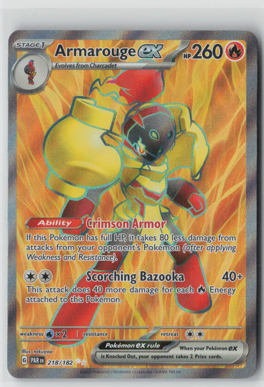 Armarouge ex - 218/182 – SV04: Paradox Rift Pokémon Card NM