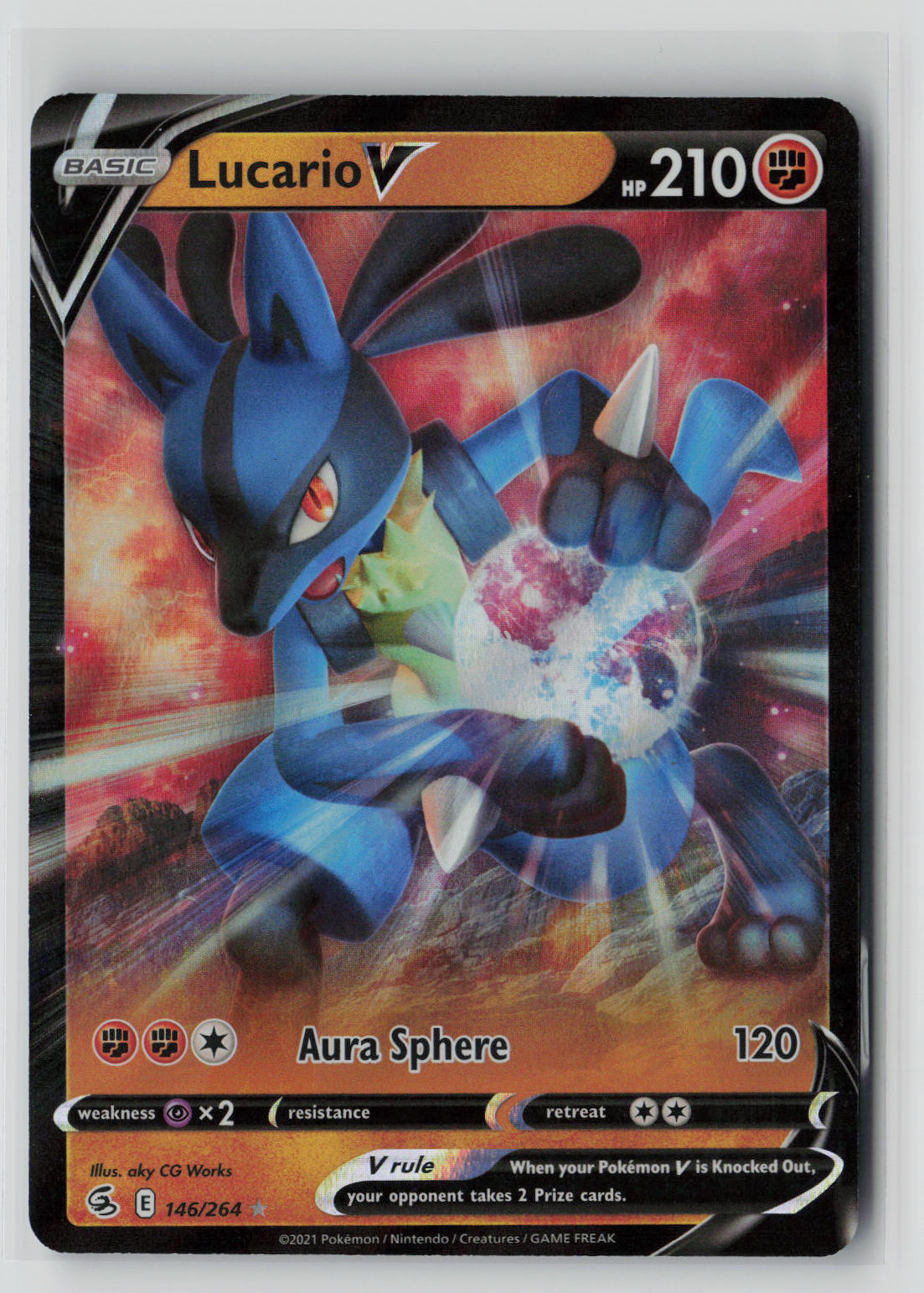 Lucario V 146/264 – Fusion Strike Pokémon Card NM