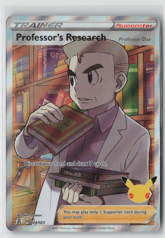 Professor's Research (Full Art) 024/025 – Celebrations Pokémon Card NM