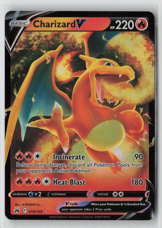 Charizard V 018/159 – Crown Zenith Pokémon Card NM
