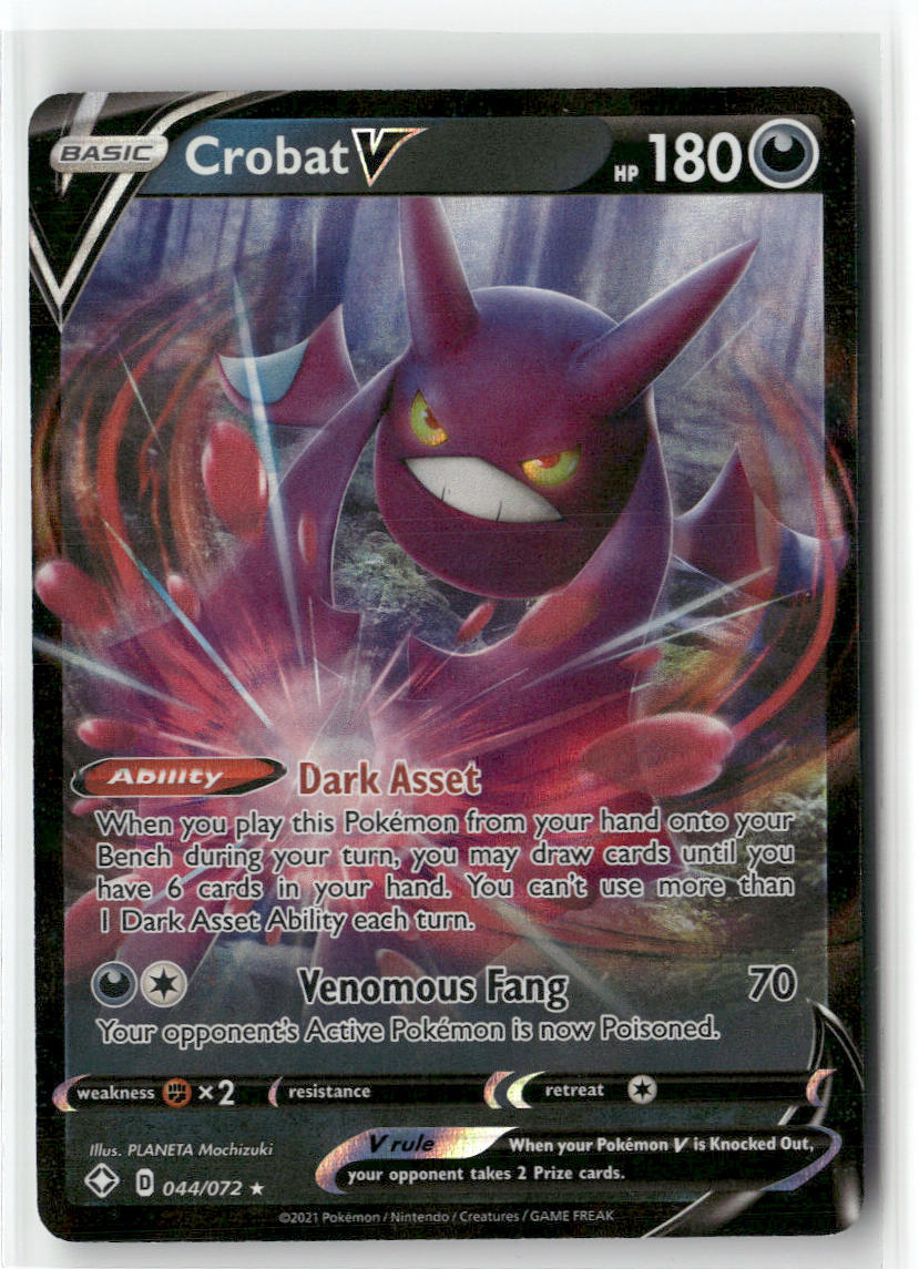 Crobat V 044/072 – Shining Fates Pokémon Card NM
