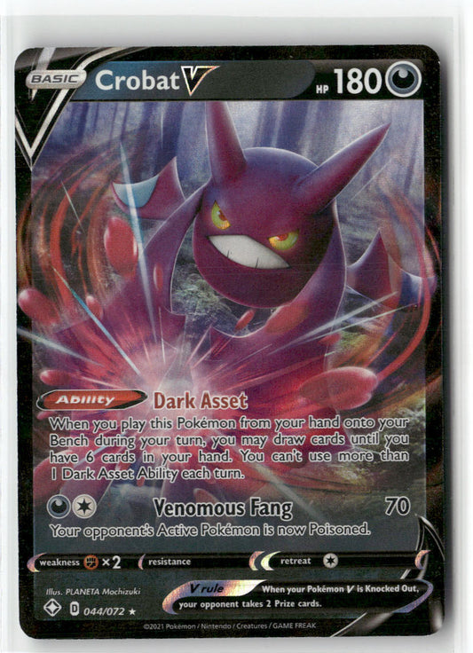 Crobat V 044/072 – Shining Fates Pokémon Card NM