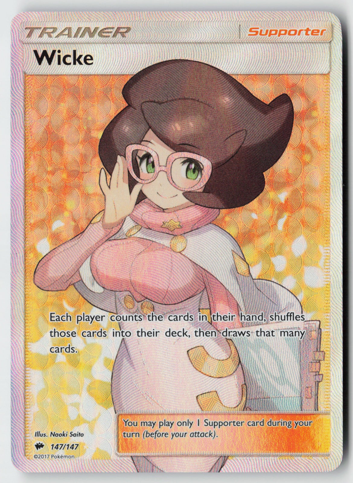 Wicke (Full Art) 147/147 – SM - Burning Shadows Pokémon Card NM