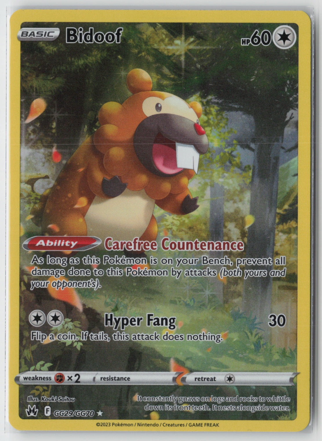 Bidoof GG29/GG70 – Crown Zenith: Galarian Gallery Pokémon Card NM