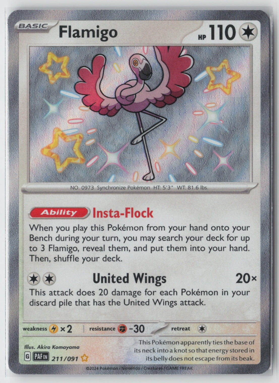 Flamigo 211/091 – SV: Paldean Fates Pokémon Card NM