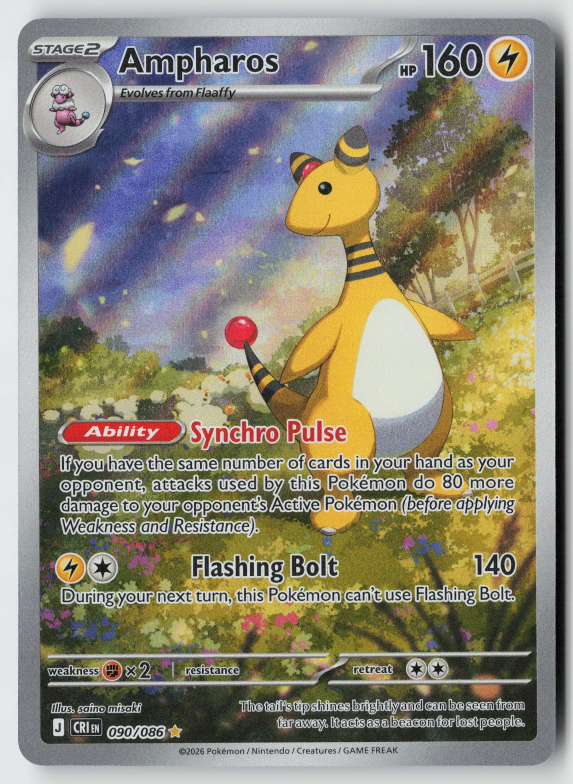 Ampharos 090/086 – Chaos Rising Pokémon Card NM