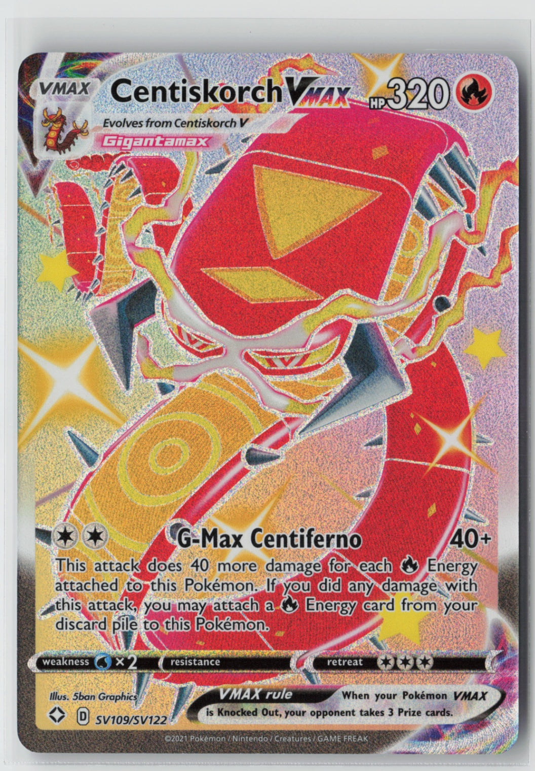 Centiskorch VMAX SV109/SV122 – Shining Fates: Shiny Vault Pokémon Card NM