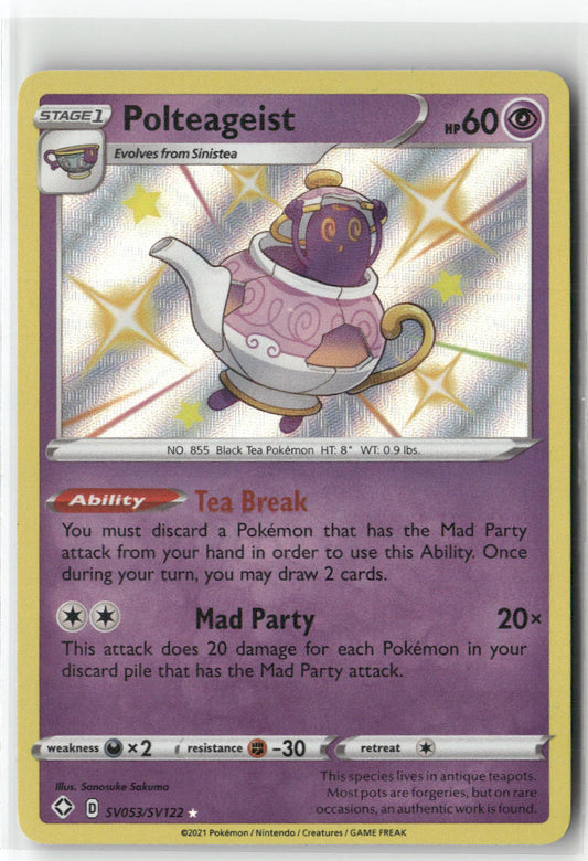 Polteageist SV053/SV122 – Shining Fates: Shiny Vault Pokémon Card NM
