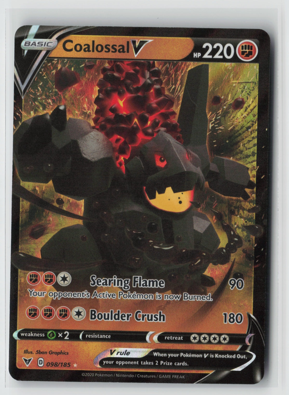 Coalossal V 098/185 – SWSH04: Vivid Voltage Pokémon Card NM