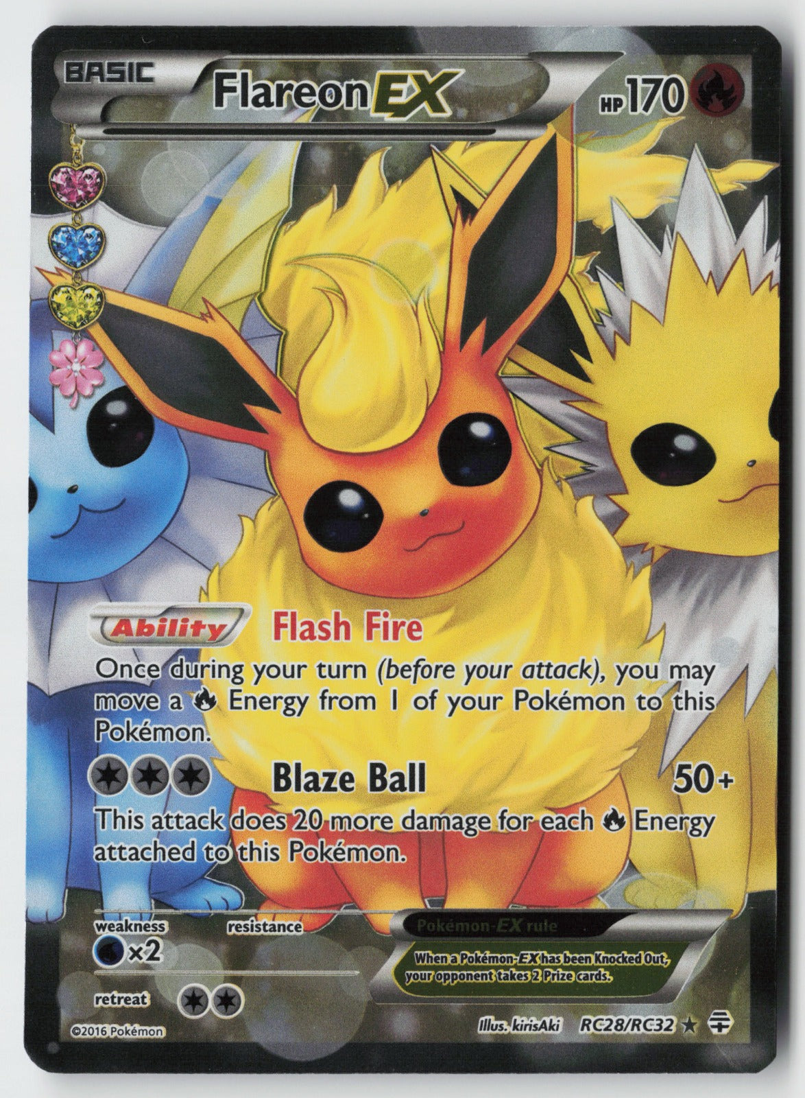 Flareon EX RC28/RC32 – Generations: Radiant Collection Pokémon NM