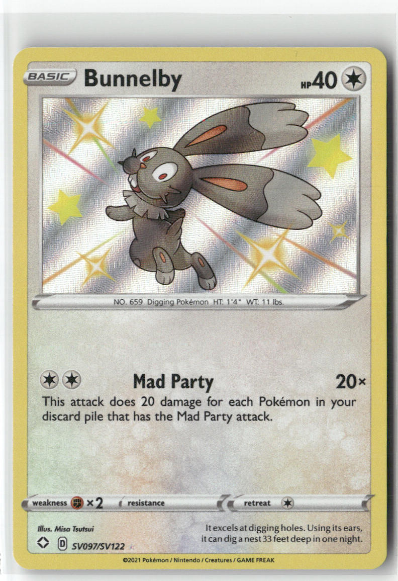 Bunnelby SV097/SV122 – Shining Fates: Shiny Vault Pokémon Card NM
