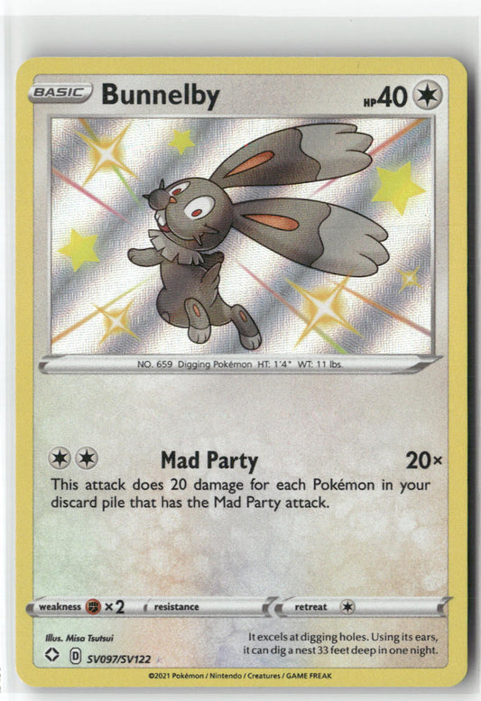 Bunnelby SV097/SV122 – Shining Fates: Shiny Vault Pokémon Card NM
