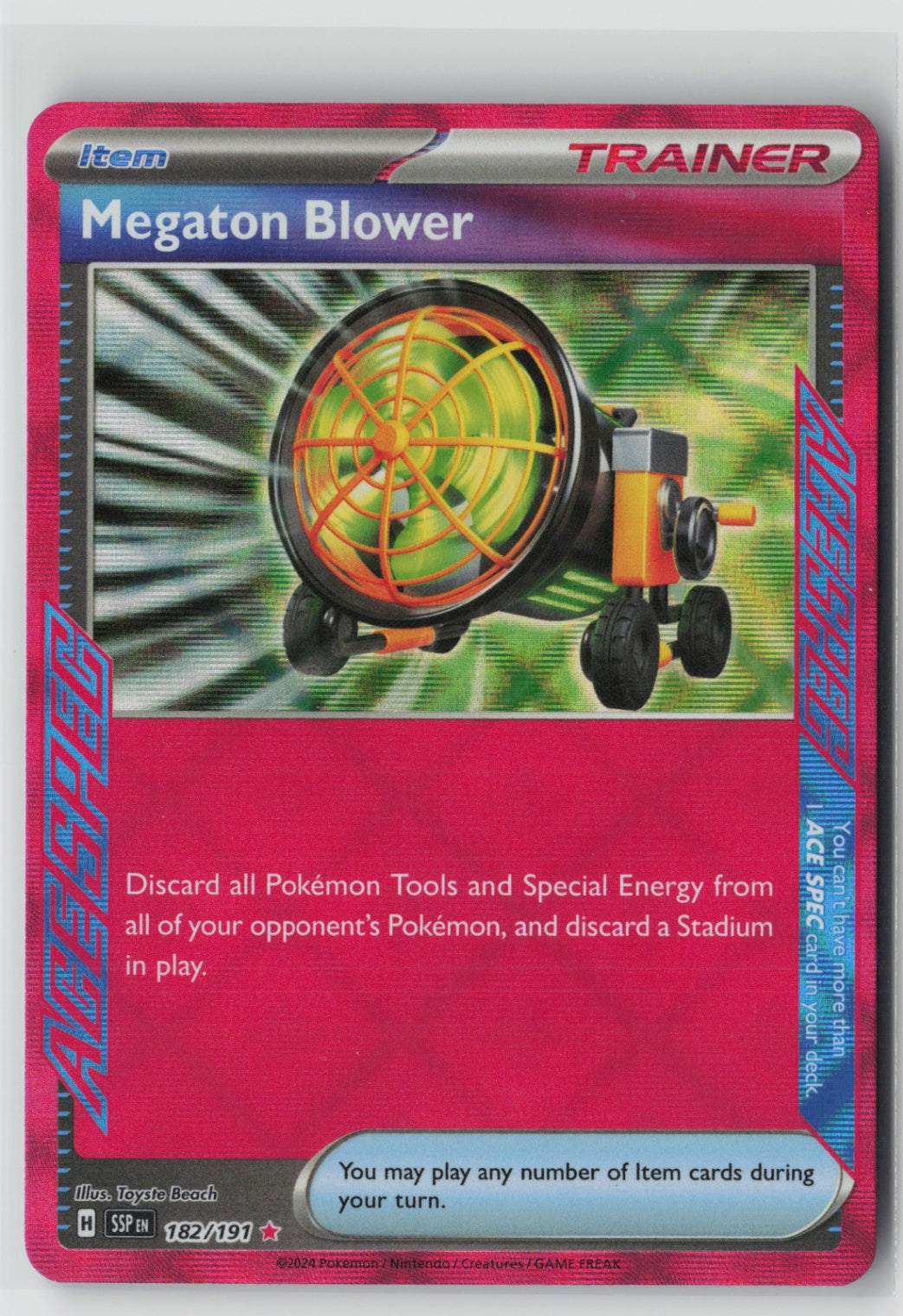 Megaton Blower 182/191 – SV08: Surging Sparks Pokémon Card NM