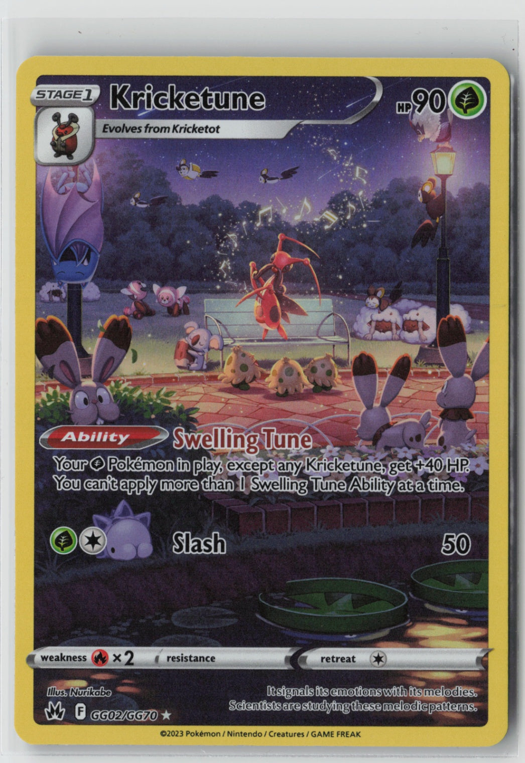 Kricketune GG02/GG70 – Crown Zenith: Galarian Gallery Pokémon Card NM