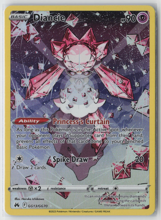 Diancie GG13/GG70 – Crown Zenith: Galarian Gallery Pokémon Card NM