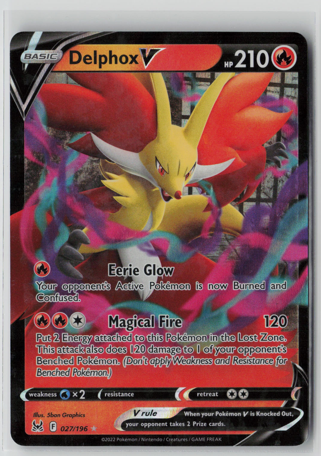 Delphox V 027/196 – Lost Origin Pokémon Card NM