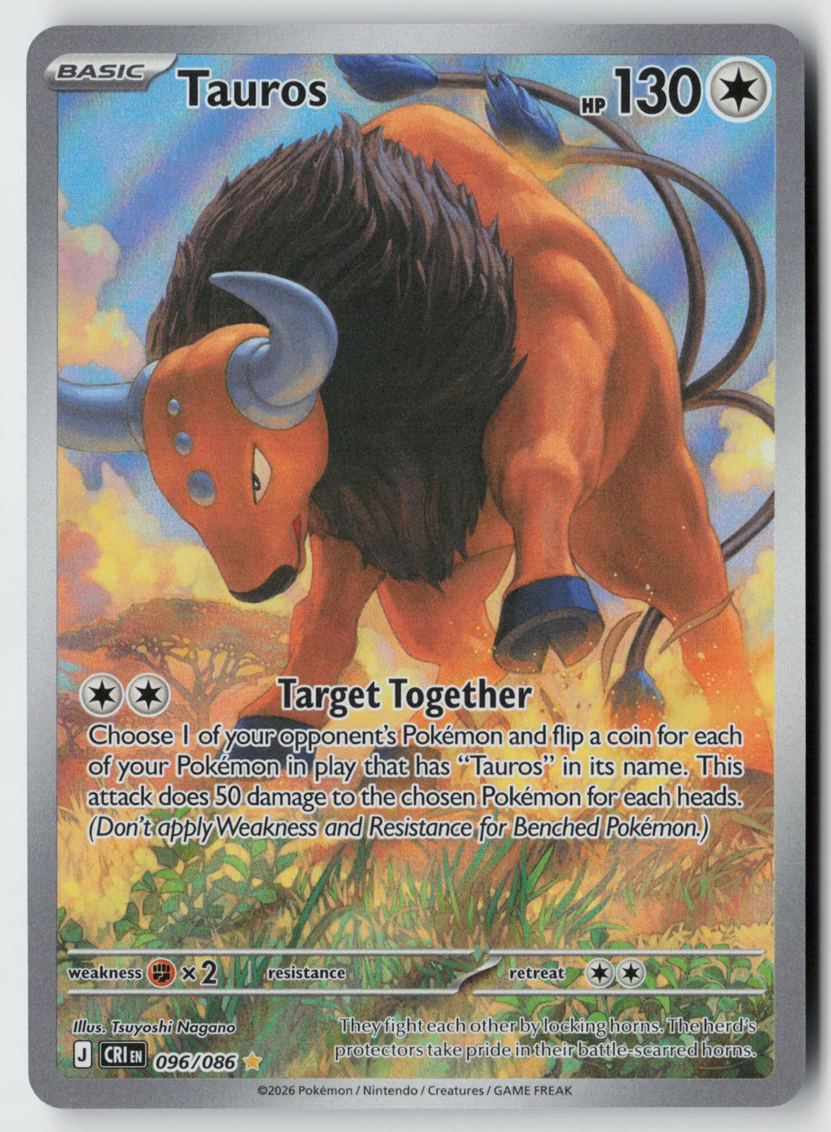 Tauros 096/086 – Chaos Rising Pokémon Card NM