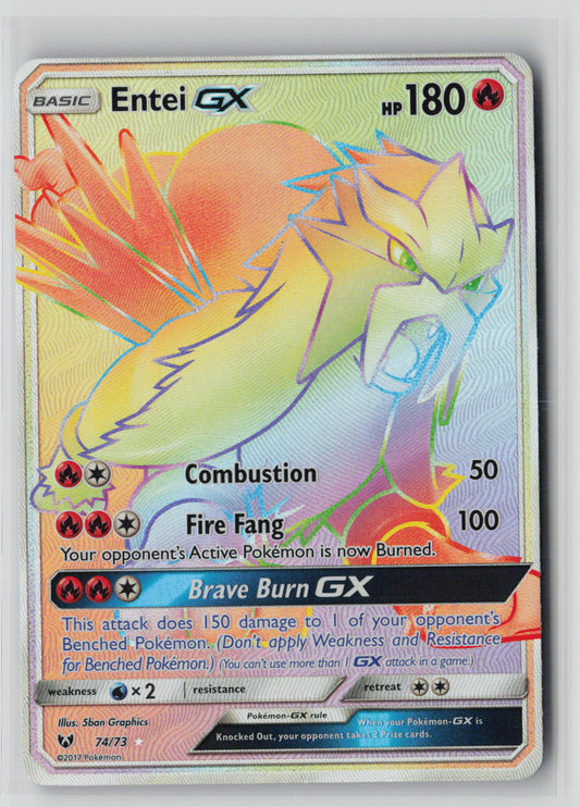 Entei GX 74/73 – Shining Legends Pokémon Card NM