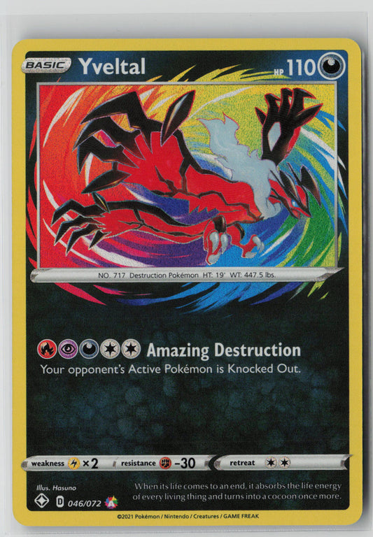 Yveltal 046/072 – Shining Fates Pokémon Card NM