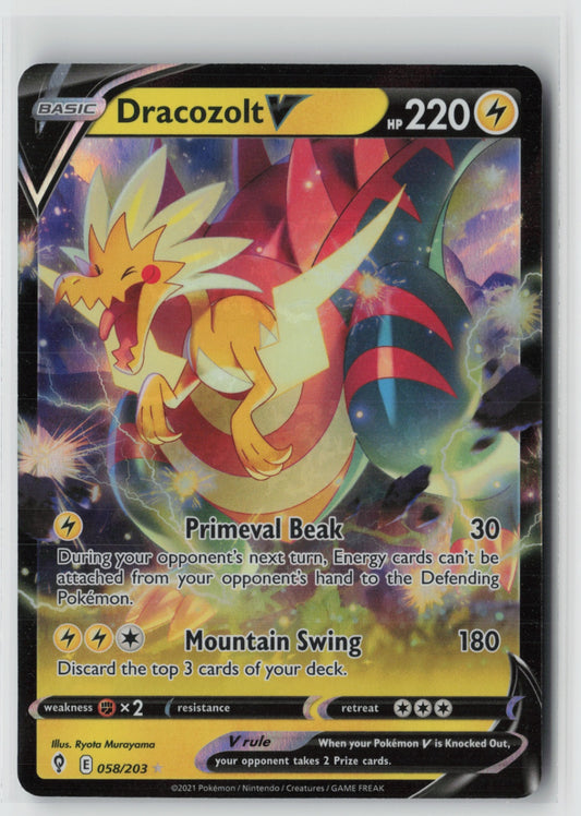 Dracozolt V 058/203 – SWSH07: Evolving Skies Pokémon Card NM