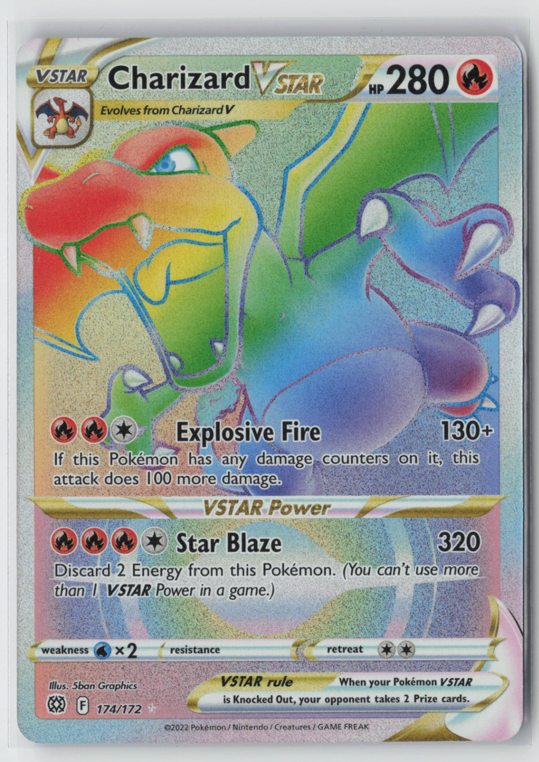 Charizard VSTAR (Secret) 174/172 – SWSH09: Brilliant Stars Pokémon Card NM