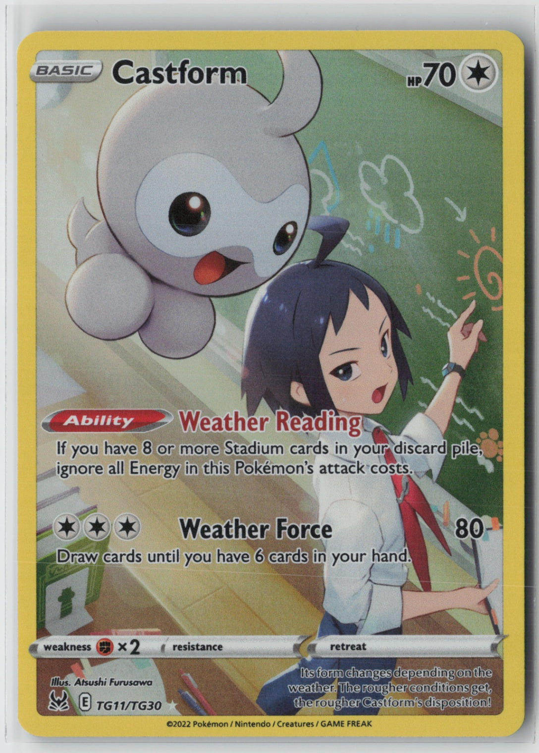 Castform TG11/TG30 – SWSH11: Lost Origin Trainer Gallery Pokémon Card NM