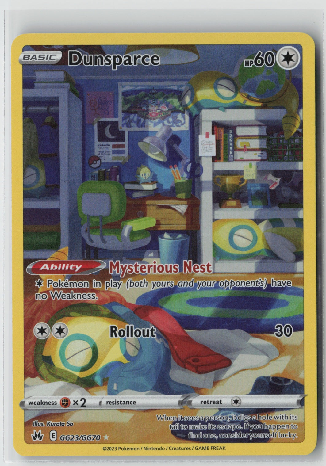 Dunsparce GG23/GG70 – Crown Zenith: Galarian Gallery Pokémon Card NM