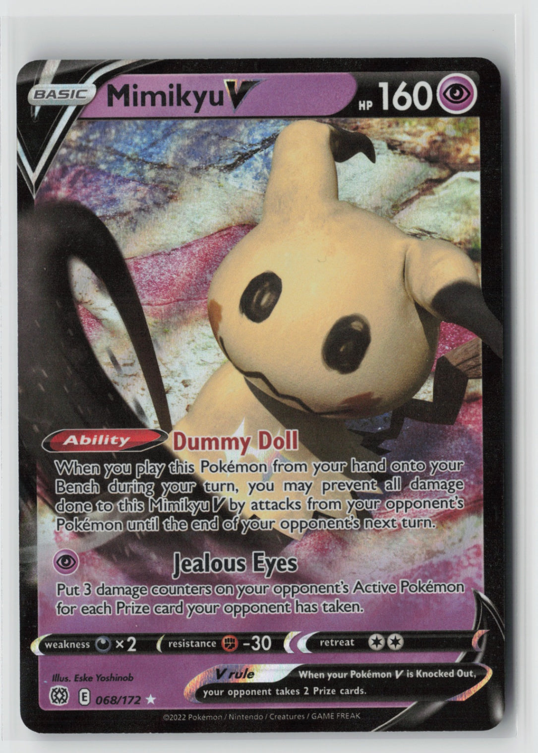 Mimikyu V 068/172 – SWSH09: Brilliant Stars Pokémon Card NM