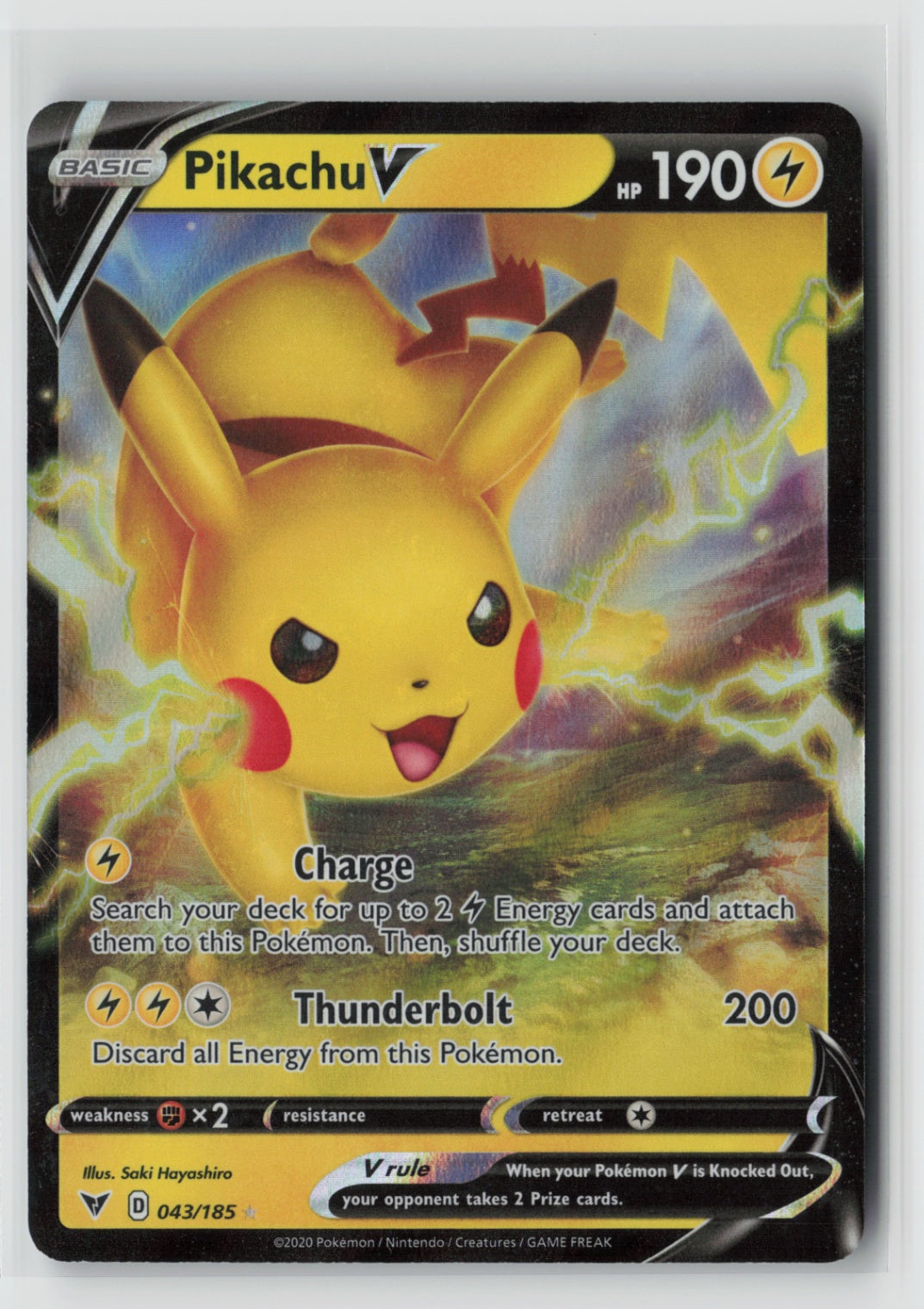 Pikachu V 043/185 – SWSH04: Vivid Voltage Pokémon Card NM