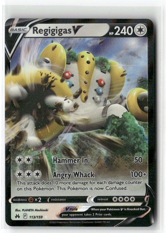 Regigigas V 113/159 – Crown Zenith Pokémon Card NM