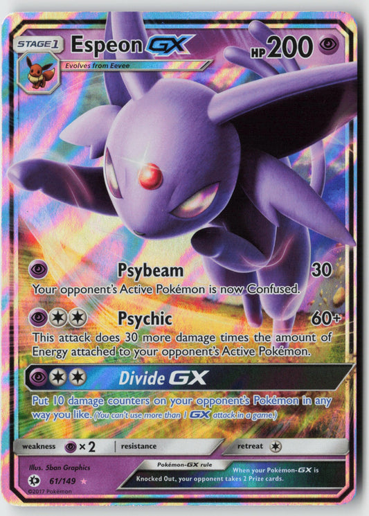 Espeon GX 61/149 – SM Base Set Pokémon Card NM