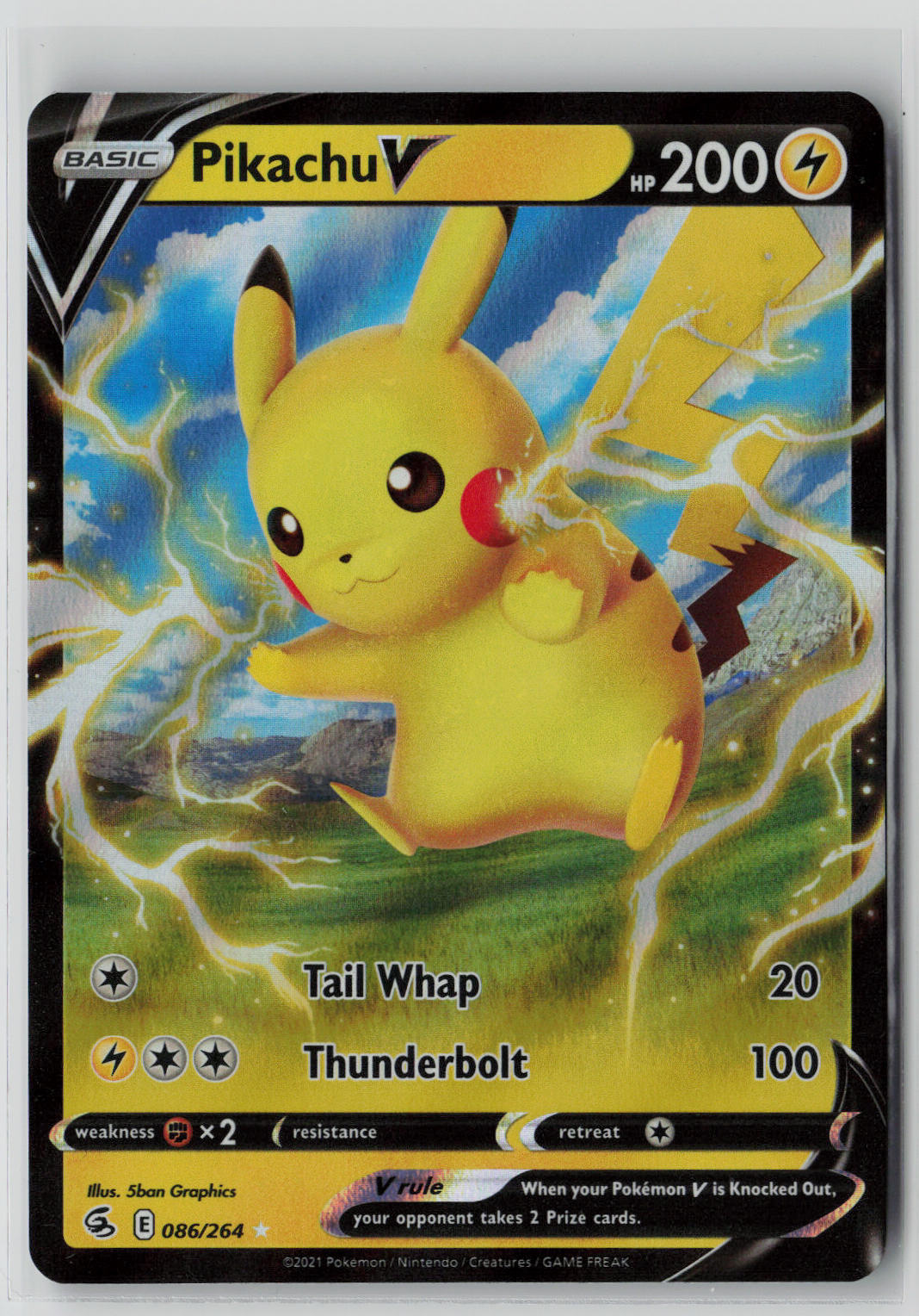 Pikachu V 086/264 – Fusion Strike Pokémon Card NM