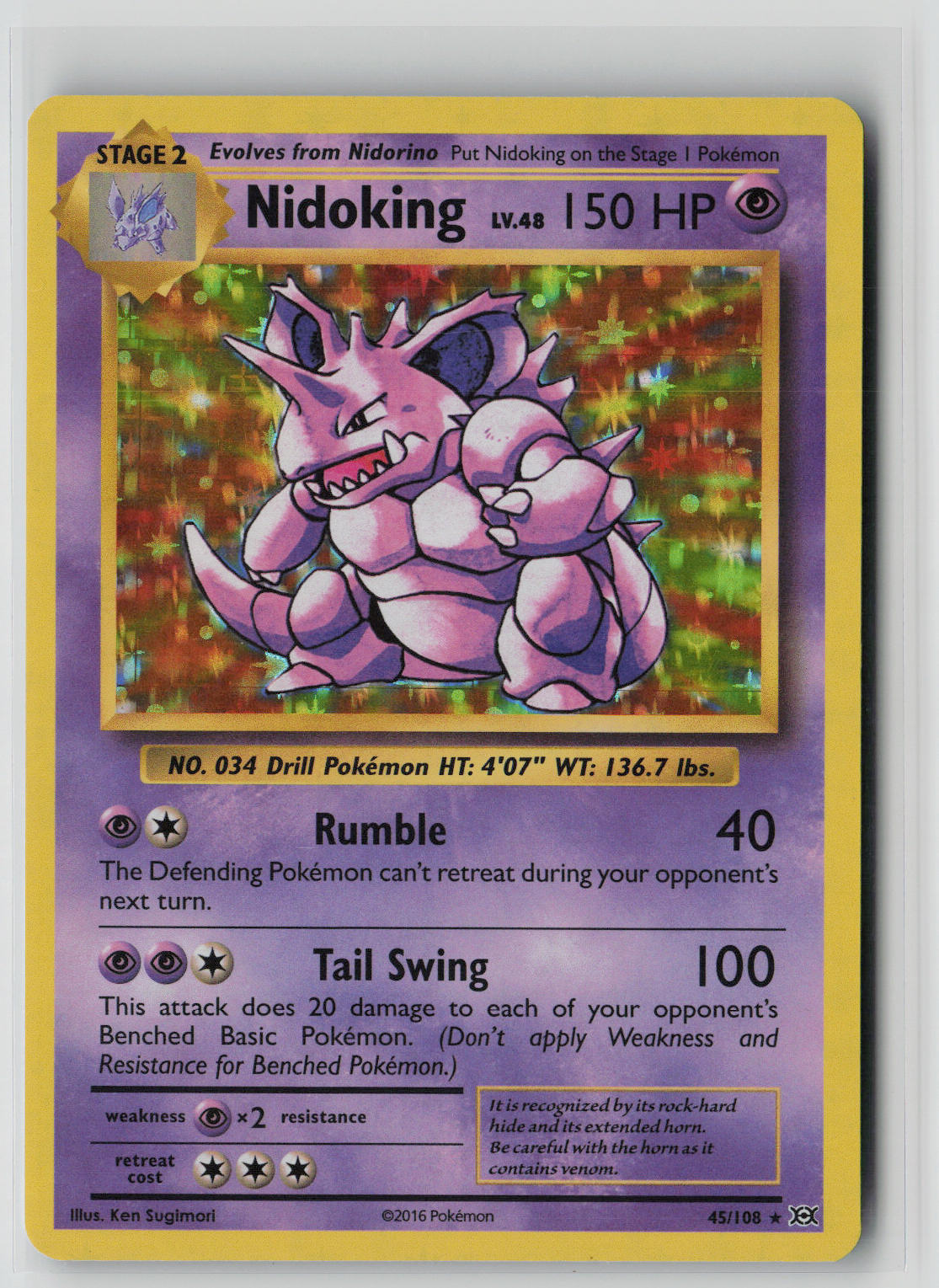Nidoking 45/108 – XY - Evolutions Pokémon Card NM
