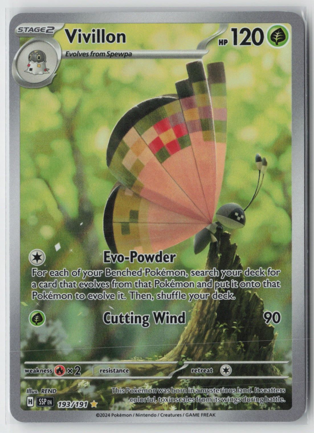 Vivillon - 193/191 – SV08: Surging Sparks Pokémon Card NM